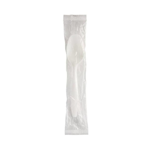 Dixie Medium-Weight Disposable Polypropylene Individually Wrapped Teaspoons, White, Case Of 1000