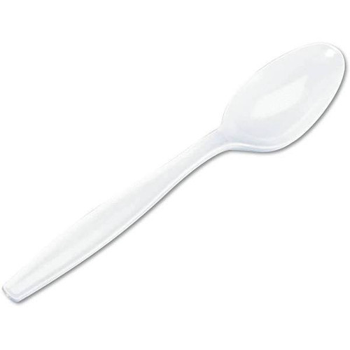 Primesource Heavy-Duty Plastic Spoon, White, Case Of 1000