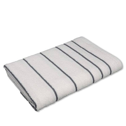 Martex Resort Pool Towel Collection White / Gray Stripe Case Of 36