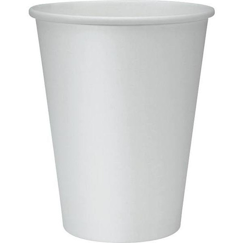 Genuine Joe 12 Oz White Polyurethane Lined Disposable Hot Cups Case Of 50
