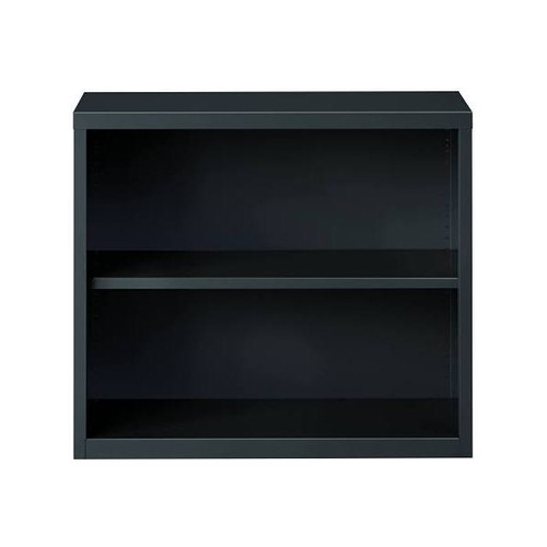 Hirsh 2 Shelf Metal Bookcase, 30"Es Height, Charcoal