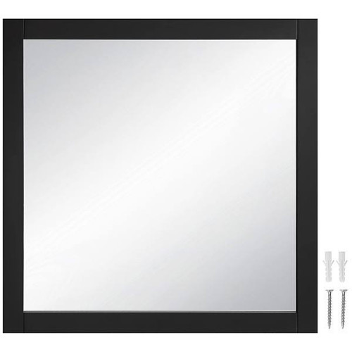 Design House Shorewood Square Wooden Wall Mirror In Espresso, 30"