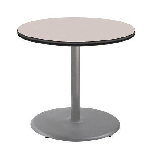 National Public Seating 36"R Cafe Table 30"H Round Base Grey Top Grey Frame