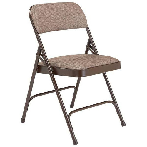 National Public Seating 2200 Series Folding Chair, Fabric, Walnut, Package Of 4