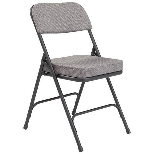 National Public Seating 3200 Series Folding Chair, Fabric, Gray, Package Of 2