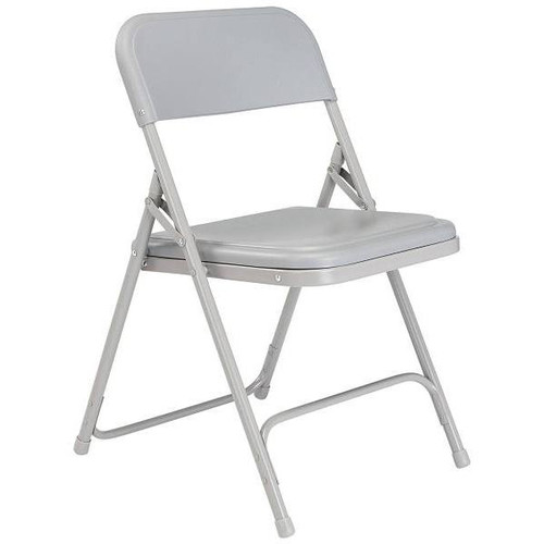 National Public Seating 800 Series Plastic Folding Chair, Gray, Package Of 4