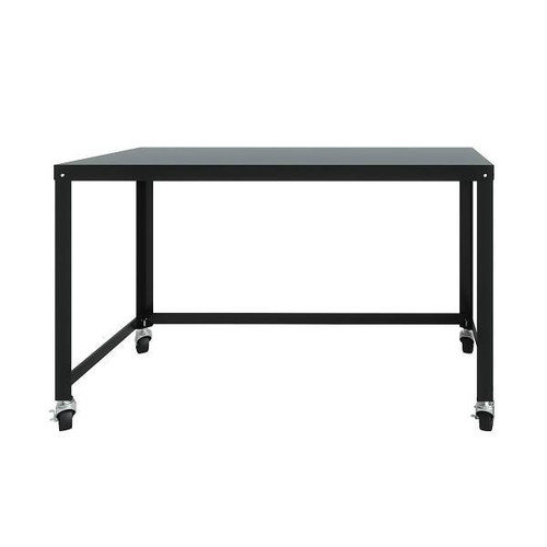 Hirsh Ready-To-Assemble 48-Inch Wide Mobile Metal Desk For Home Office Black