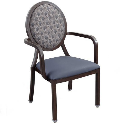 Medacure Dining Armchair With Blue Seat Round Back