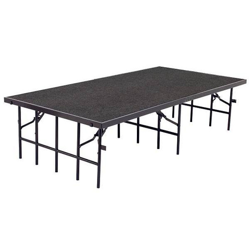 National Public Seating 4' X 8' Stage, 8" Height, Grey Carpet
