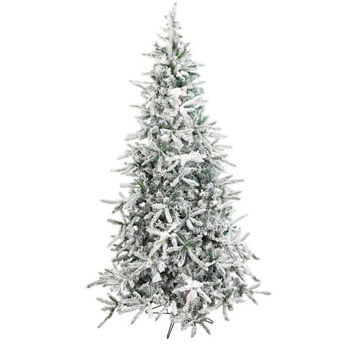Fraser Hill Farm 7.5' Flocked Mountain Pine Christmas Tree