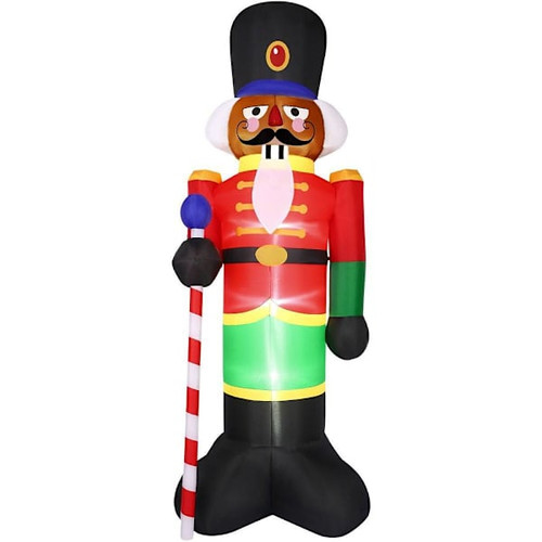 Fraser Hill Farm 10' Pre-Lit Inflatable African American Nutcracker