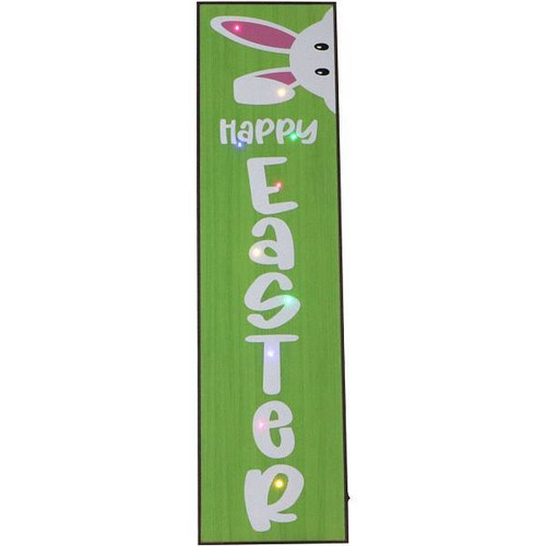 Fraser Hill Farm 45" Happy Easter Porch Sign With LED Lights, Green