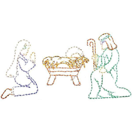 Fraser Hill Farm Giant Outdoor Nativity Set In LED Lights, 3 Piece