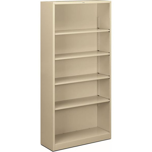 Hon Brigade Steel Bookcase 5 Shelves 71"X34.5"X12.6" Putty
