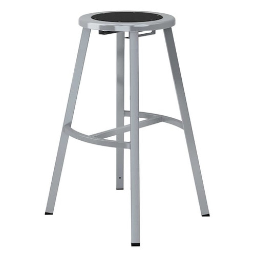 National Public Seating 30-In Titan Stool Black Steel Seat Grey Frame