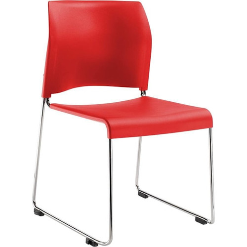 National Public Seating 8800 Series Cafetorium Plastic Stack Chair, Red