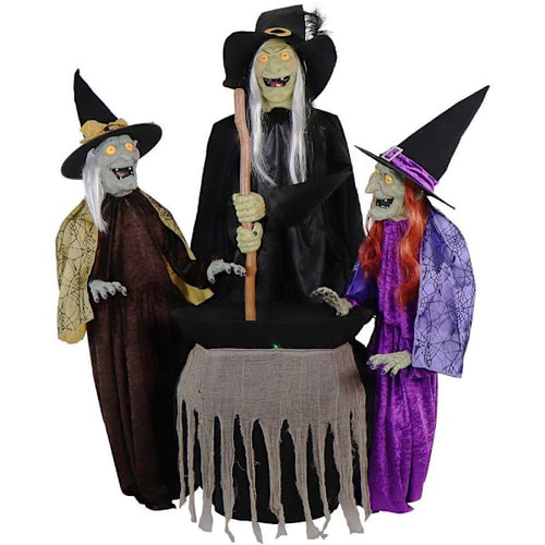 Haunted Hill Farm 5'6" Motion-Activated Wicked Sitchwick Sisters