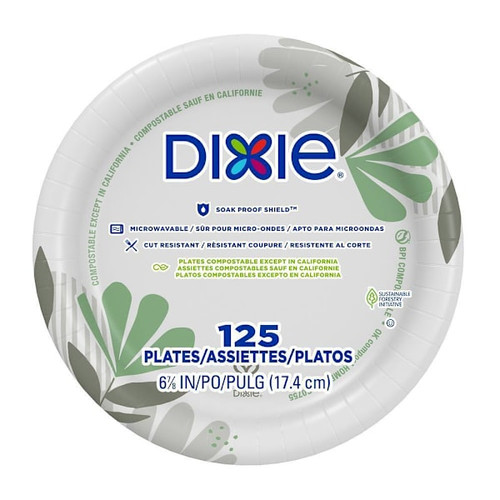 Dixie 6 7/8" Medium-Weight Paper Plates, Pathways, Case Of 500