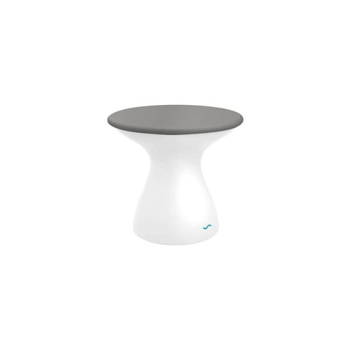 Ledge Lounger Autograph Standard Side Table-White Base-Gray Lid