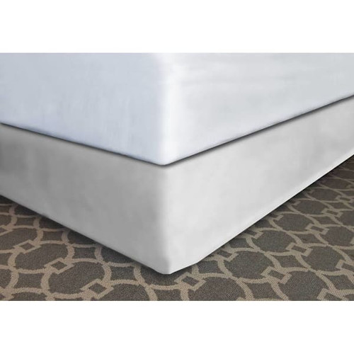 Mattress Safe Designer Decor Bed Skirt White Polyester K 72x80x12" Case Of 12
