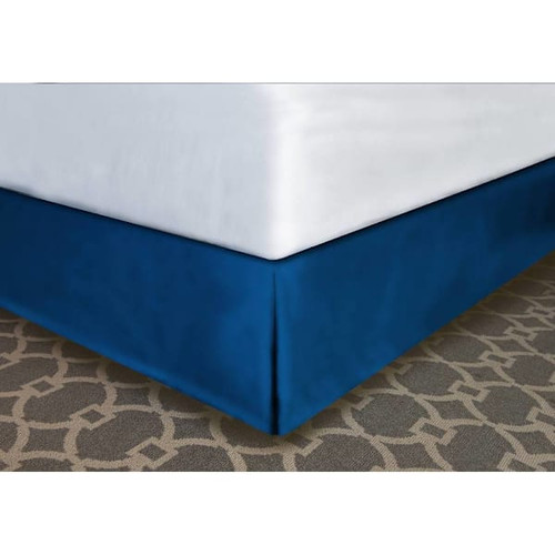 Mattress Safe Designer Decor Bed Skirt Navy Polyester King 76x80x14" Case Of 12