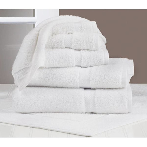 Whole Solutions Hemmed Washcloths 13x13 Cotton Polyester White Case Of 300