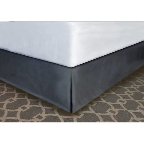 Mattress Safe Pleated Bed Skirt Charcoal Gray Polyester K 72x80x12" Case Of 12