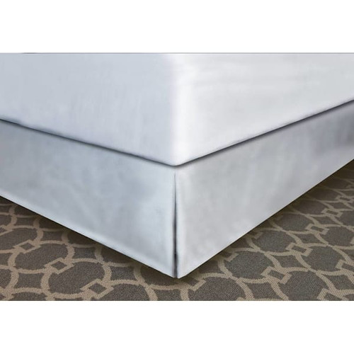 Mattress Safe Pleated Bed Skirt Pure White Polyester K 76x80x12" Case Of 12