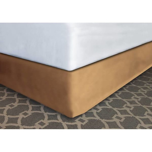 Mattress Safe Modern-Fit Bed Skirt Aztec Gold Polyester K 72x80x12" Case Of 12