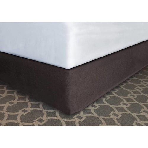 Mattress Safe Modern-Fit Bed Skirt Brown Polyester King 76x80x12" Case Of 12