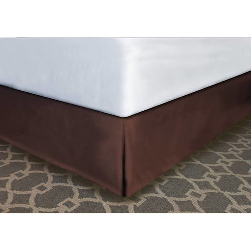 Mattress Safe Pleated Bed Skirt Espresso Brown Polyester K 76x80x14" Case Of 12