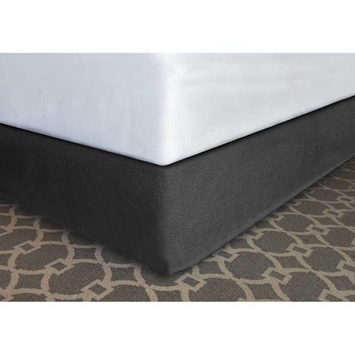 Mattress Safe Modern-Fit Bed Skirt London Grey Polyester K 76x80x14" Case Of 12