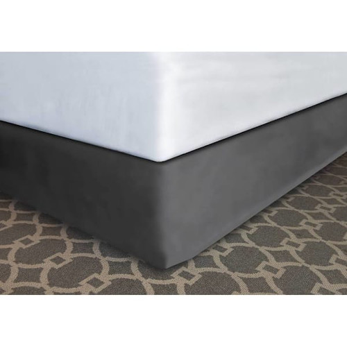 Mattress Safe Modern-Fit Bed Skirt Charcoal Gray Polyestr K 72x80x12" Case Of 12