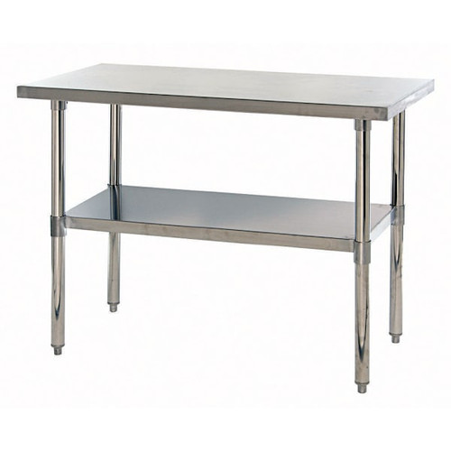 Quantum Storage Systems Stainless Steel Table With Undershelf, 24" X 48" X 34"