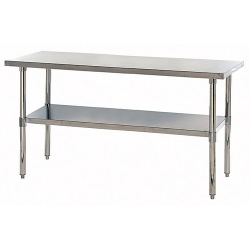 Quantum Storage Systems Stainless Steel Table With Undershelf, 24" X 72" X 34"