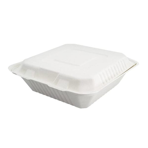 RDI-USA Bagasse Clamshell 9x9 1-Compartment Cs Of 200