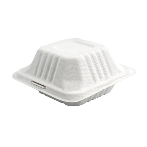 RDI-USA Bagasse Clamshell 6x6 1-Compartment Case Of 500