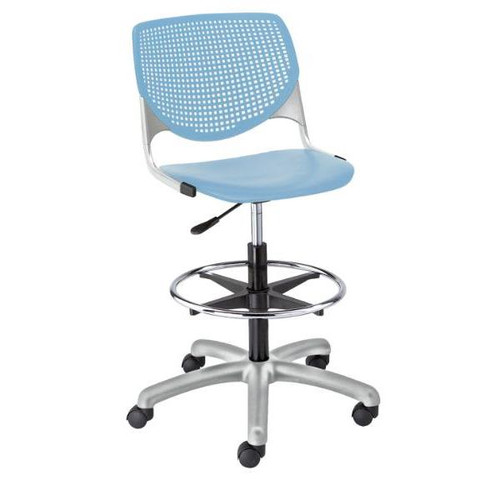 Kfi Seating Kool Drafting Stool, Sky Blue