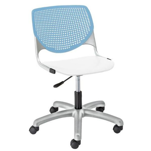 Kfi Seating Kool Computer Chair, Sky Blue Back, White Seat