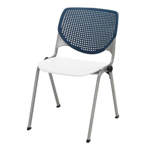 Kfi Seating Kool Stack Chair, Navy Back, White Seat