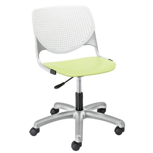 Kfi Seating Kool Computer Chair, White Back, Lime Green Seat