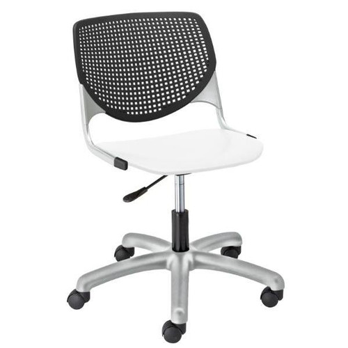 Kfi Seating Kool Computer Chair, Black Back, White Seat