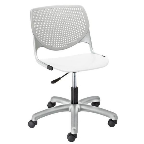 Kfi Seating Kool Computer Chair, Light Grey Back, White Seat