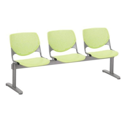 Kfi Seating Kool 3-Seat Reception Bench, Lime Green Seats & Back