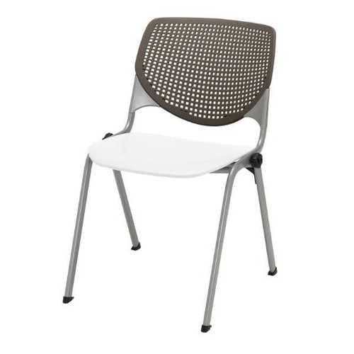 Kfi Seating Kool Stack Chair, Brownstone Back, White Seat