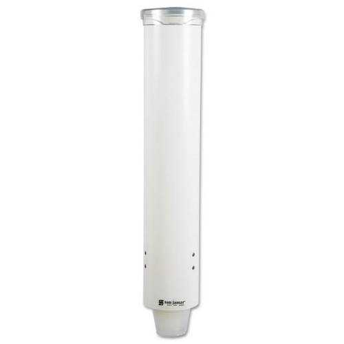 San Jamar 5 Oz White Plastic Small Pull-Type Water Cup Dispenser
