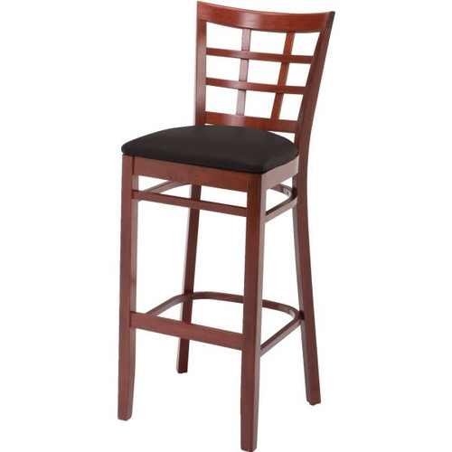 Kfi Mahogany Vinyl Seat  Barstool