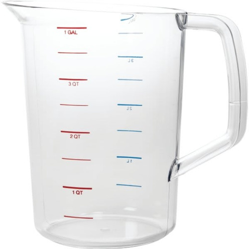 Rubbermaid Commercial 4 Qt Clear Polycarbonate Measuring Cup (6-Pack)