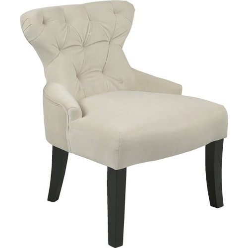 Office Star Products Avenue Six Curves Hour Glass Chair, Oyster Velvet Fabric