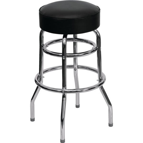 Flash Furniture Double Ring Chrome Barstool
